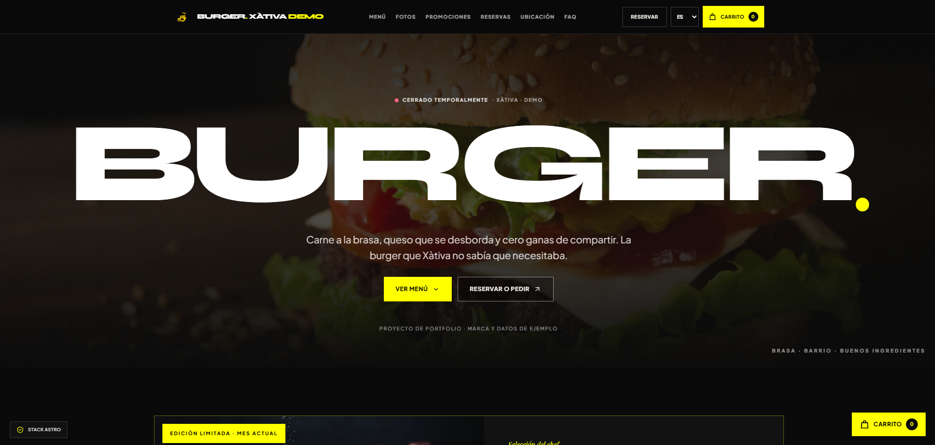 Hamburguesa de la demo Burger Xàtiva