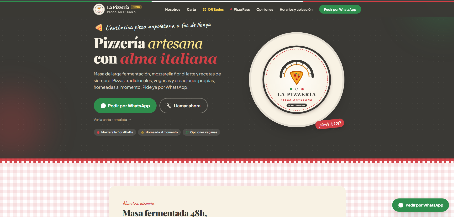 Pizza de la demo Pizzeria Xàtiva